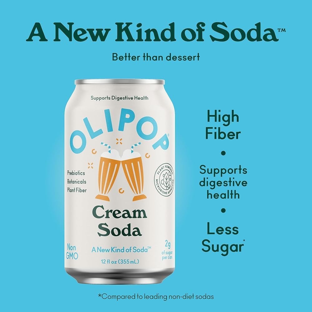 Prebiotic Soda, Cream Soda (4 Pack)