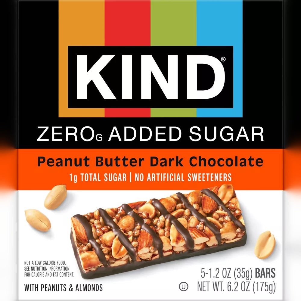 Zero Added Sugar Peanut Butter Dark Chocolate Bars (5 CT)