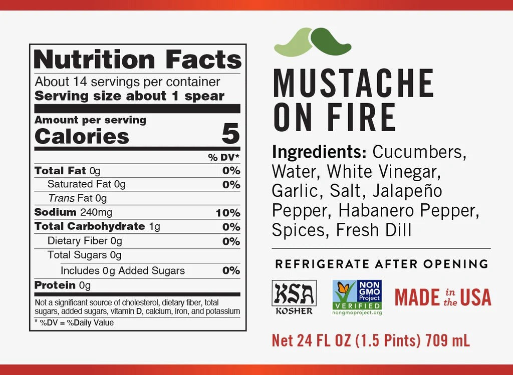 Mustache On Fire Pickles