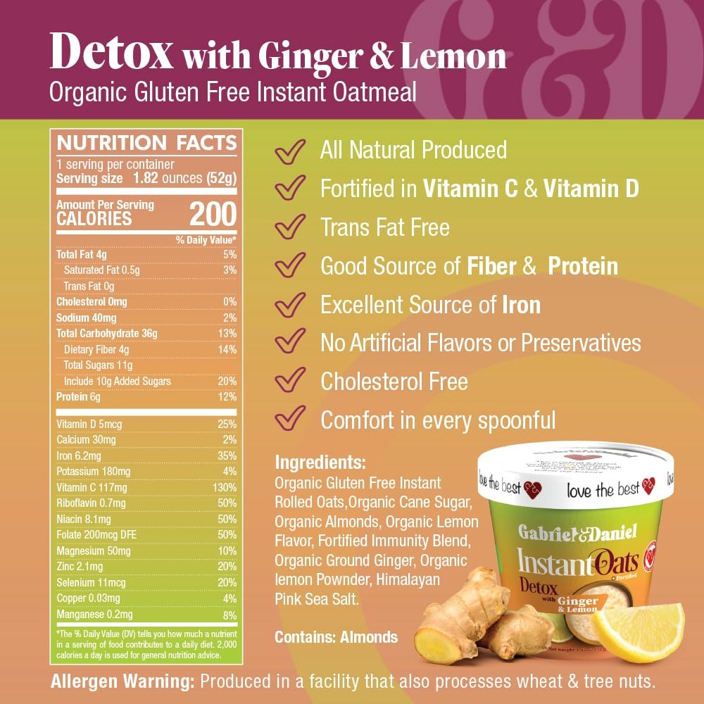 Ginger Lemon Instant Oatmeal