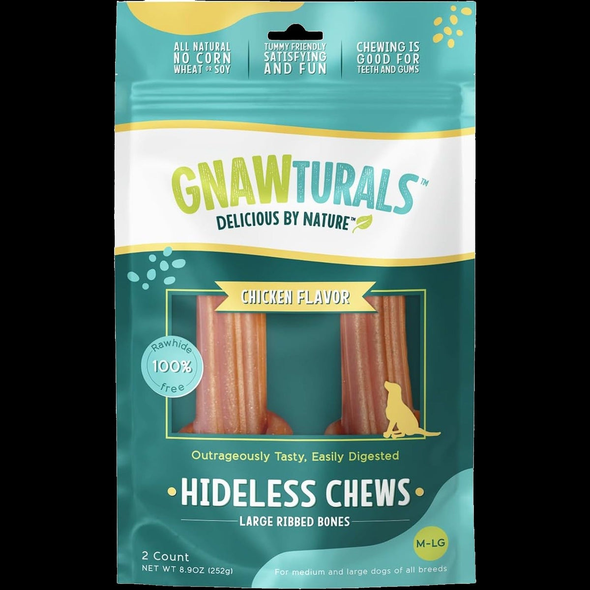 Hideless Chews Chicken Flavor Dog Treat - Large