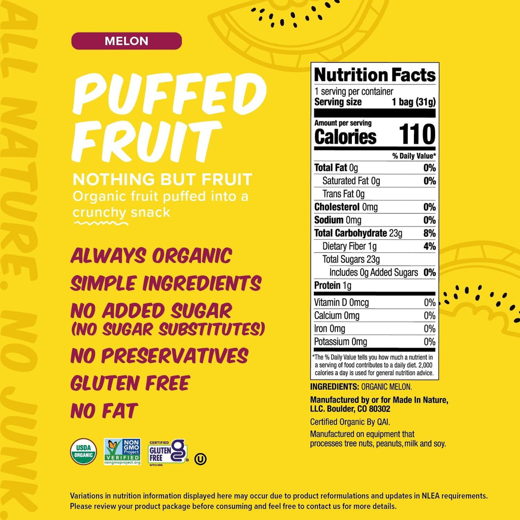 Organic Melon Fruit Puffs