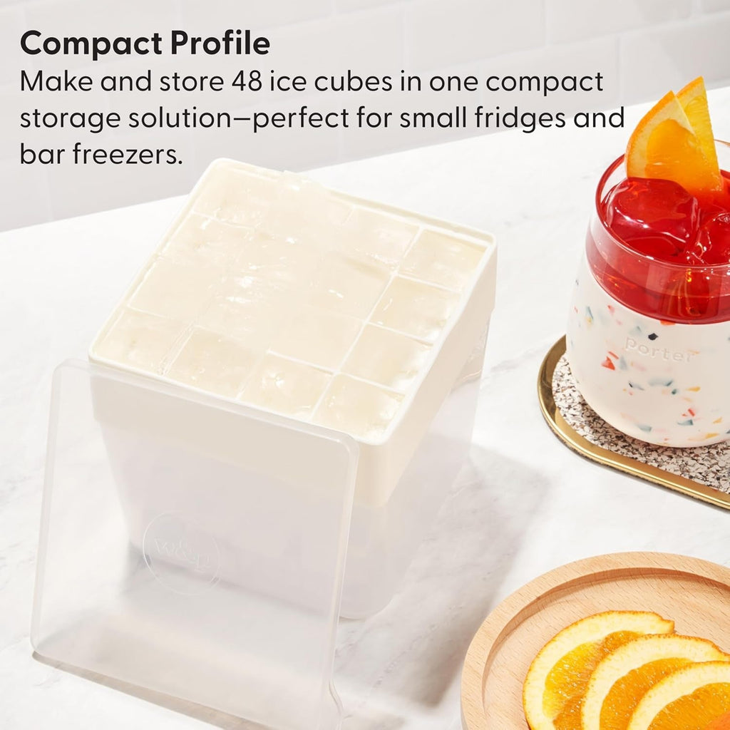 Mini Ice Box Silicone Ice Cube Tray with Lid & Bin - Charcoal