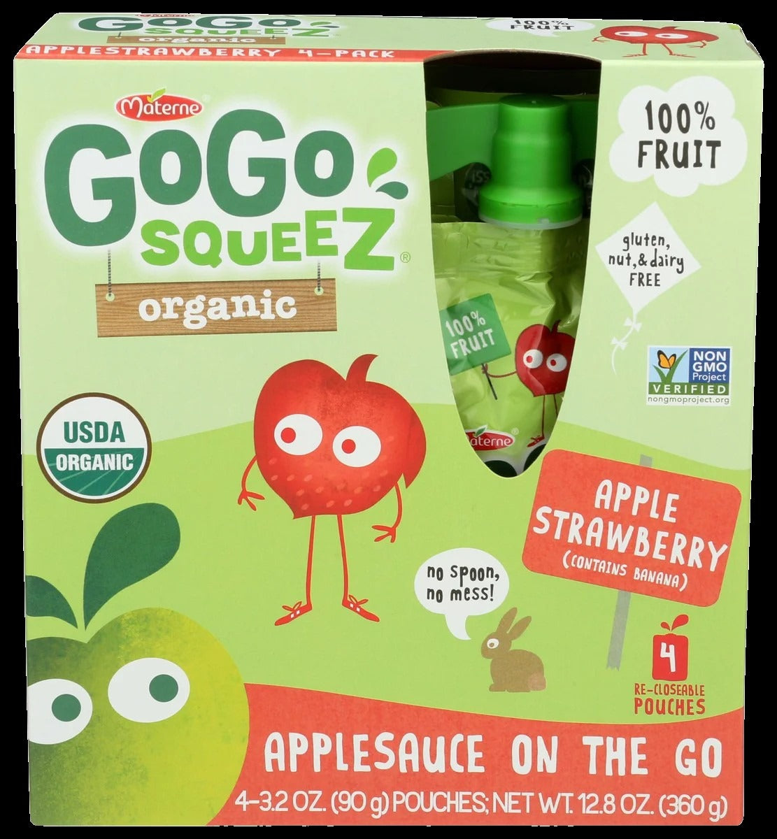 Organic Applesauce Strawberry (4 Pack)