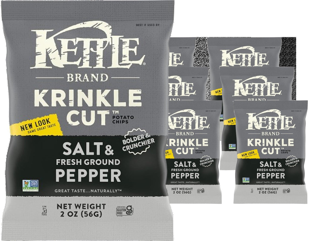 Krinkle Cut Potato Chips - Salt & Fresh Ground Pepper (6 Pack)
