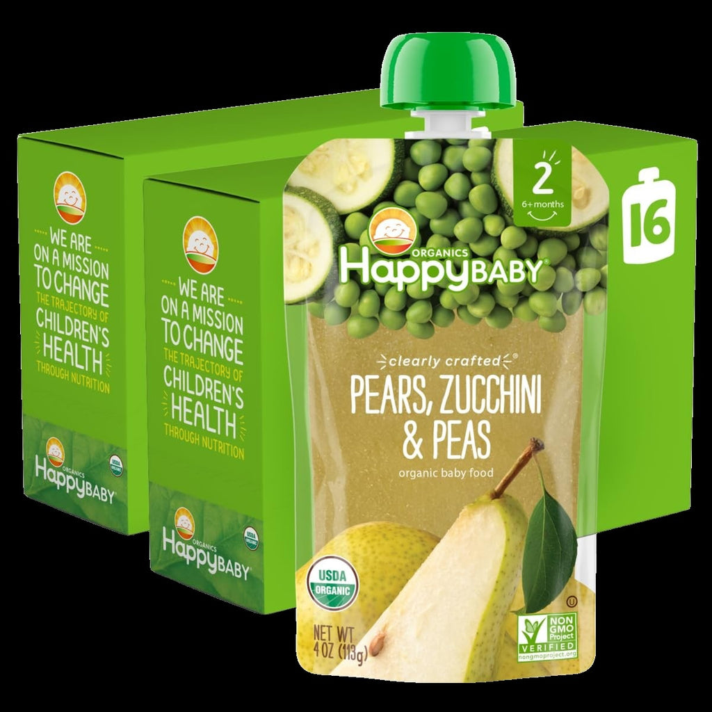 Pears, Zucchini & Peas - Stage 2 Baby Food (16 Pack)