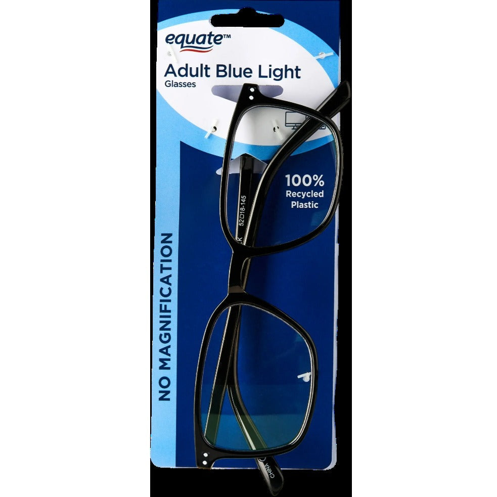 Adult Blue Light Glasses No Magnification - Black