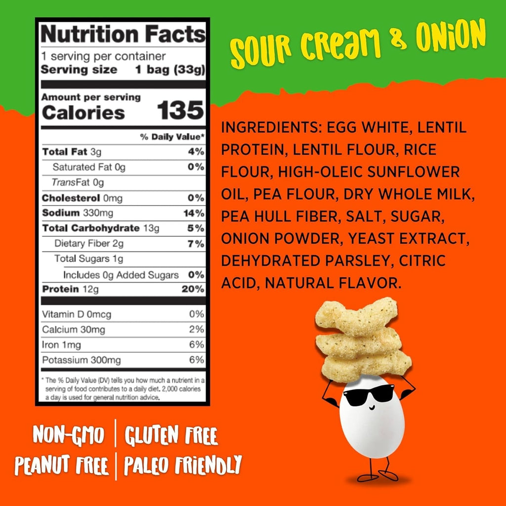 Egg-Cellent Protein Puffs - Sour Cream & Onion (10 CT)