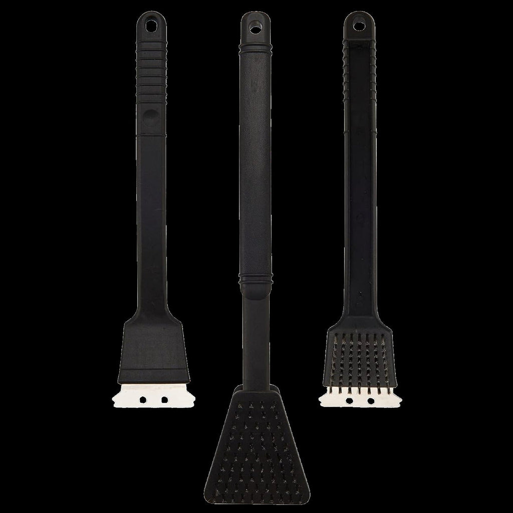Black Barbecue Grill Brushes (Set of 3)