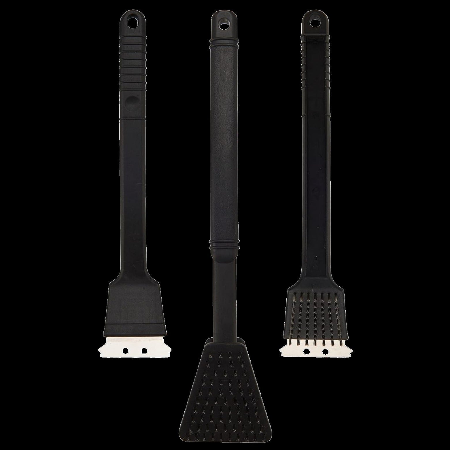 Black Barbecue Grill Brushes (Set of 3)