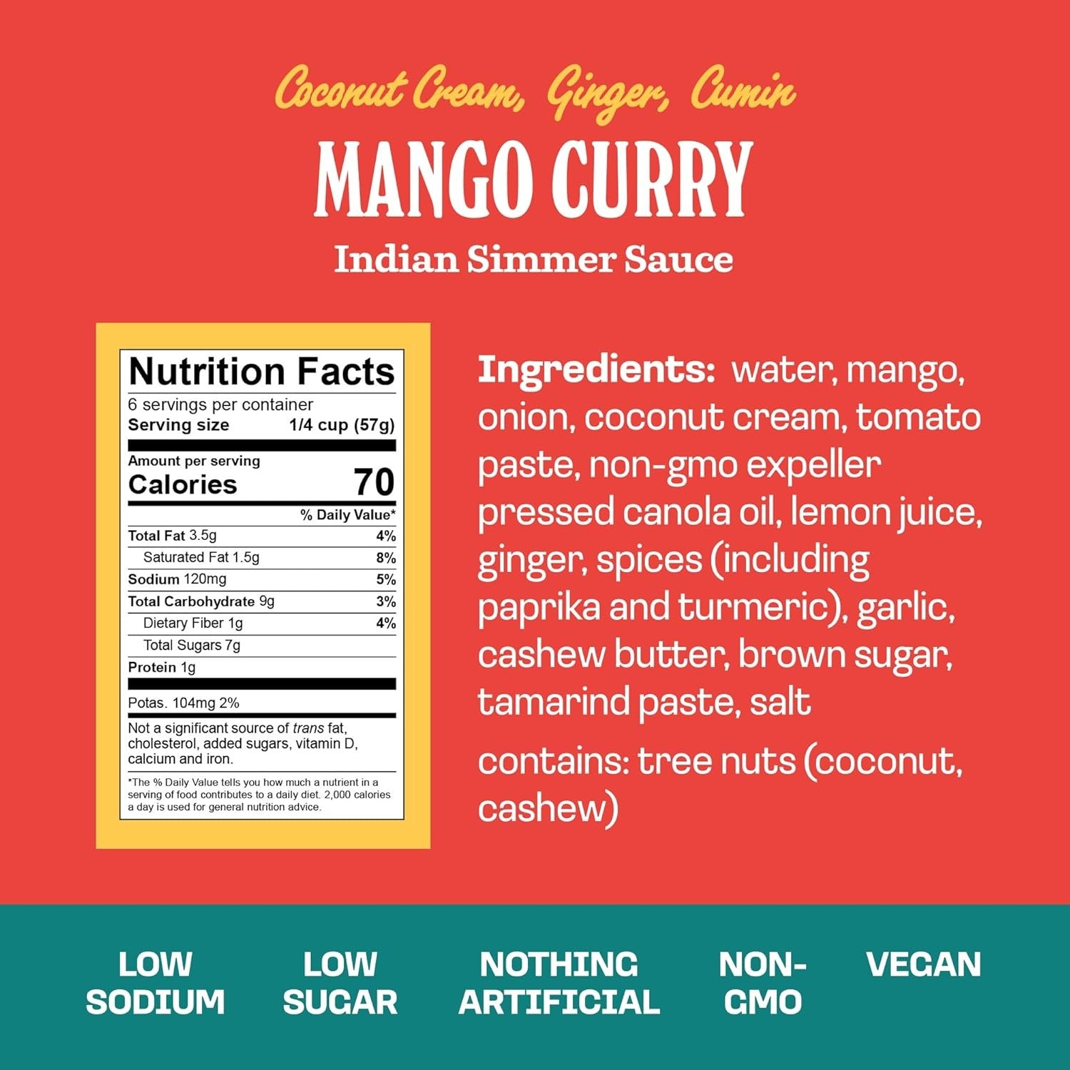 Vegan Mango Curry Indian Simmer Sauce - Mild