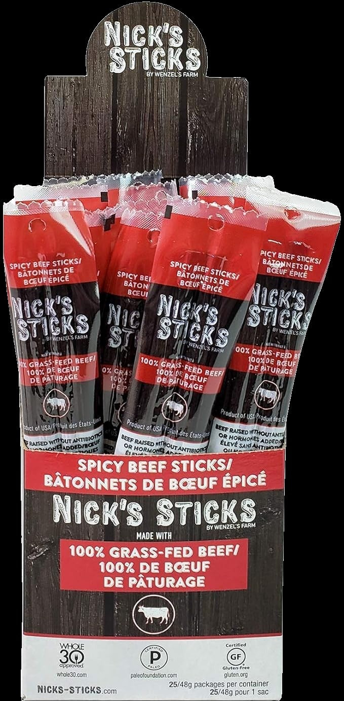 Grass Fed Spicy Beef Stix Snack (25 Pack)