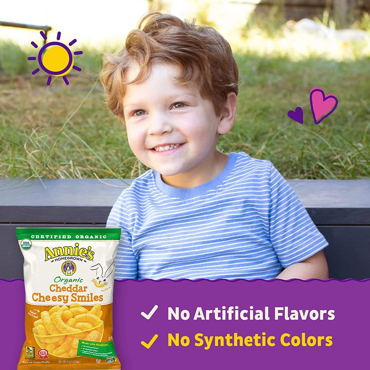 Organic Cheesy Smiles Puffs (12 Pack)