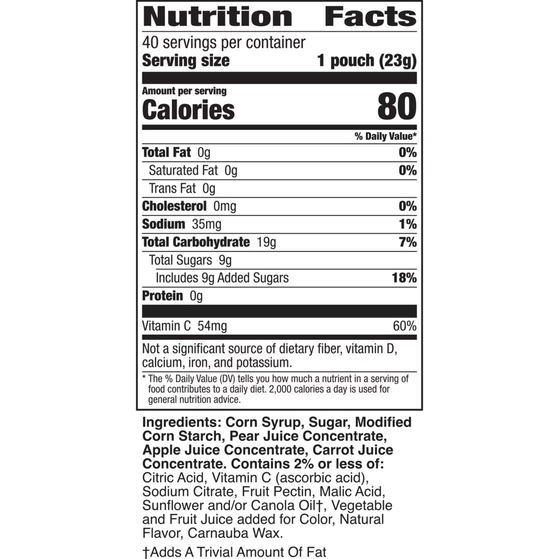 Apple Flavored Fruit Snacks (40 Pouches)