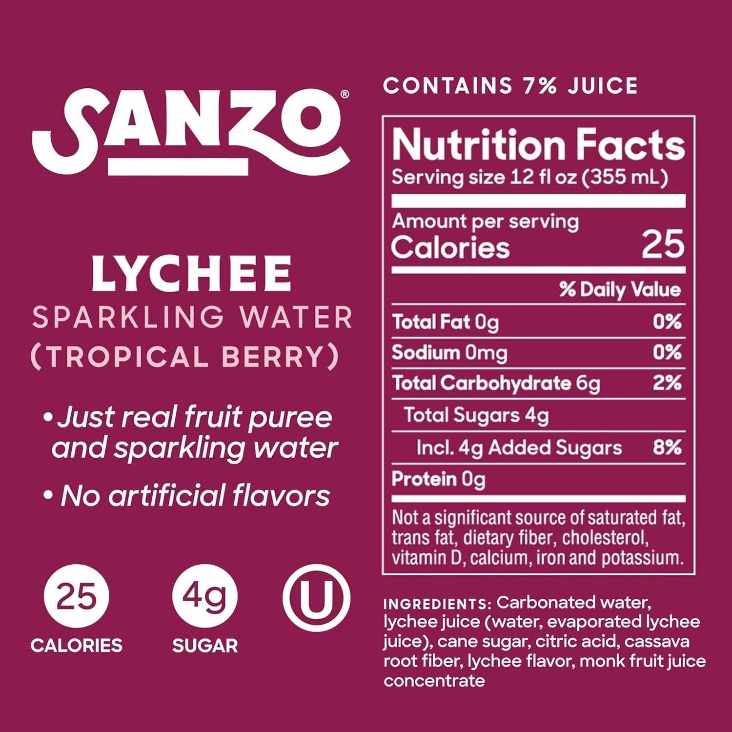 Lychee Sparkling Water (6 Pack)
