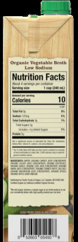 Low Sodium Organic Vegetable Broth