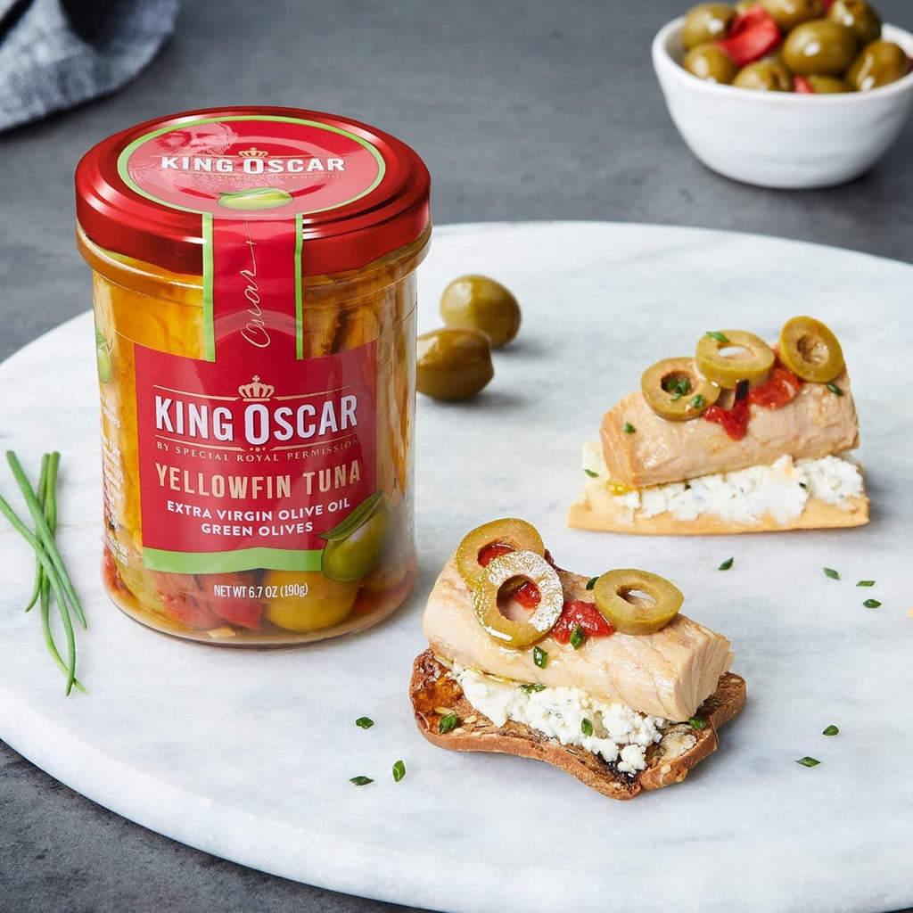 Yellowfin Tuna Fillets in Extra Virgin Olive Oil with Green Olives