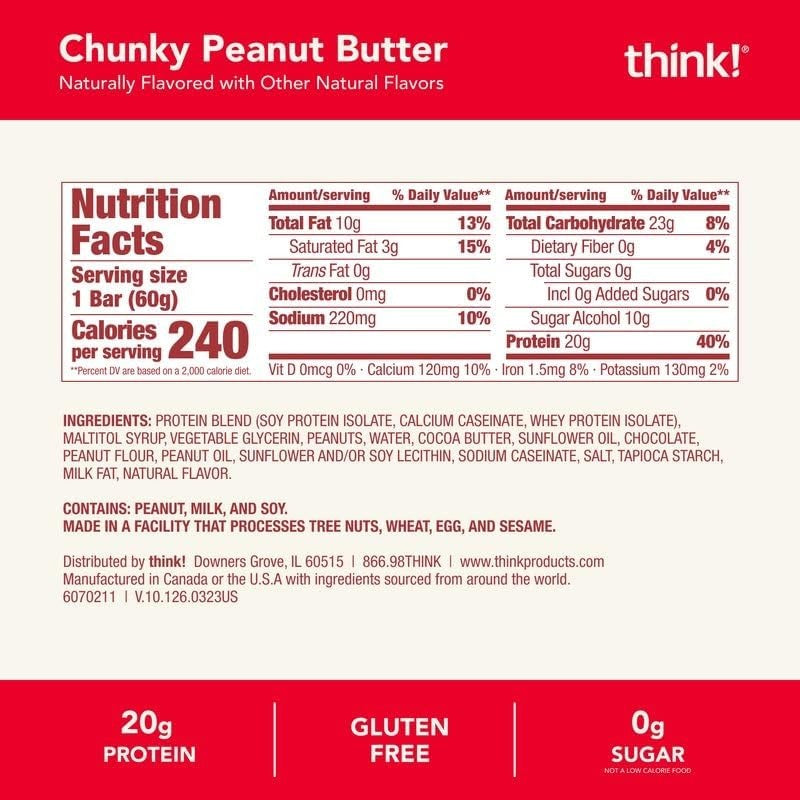 Chunky Peanut Butter Protein Bars (10 CT)
