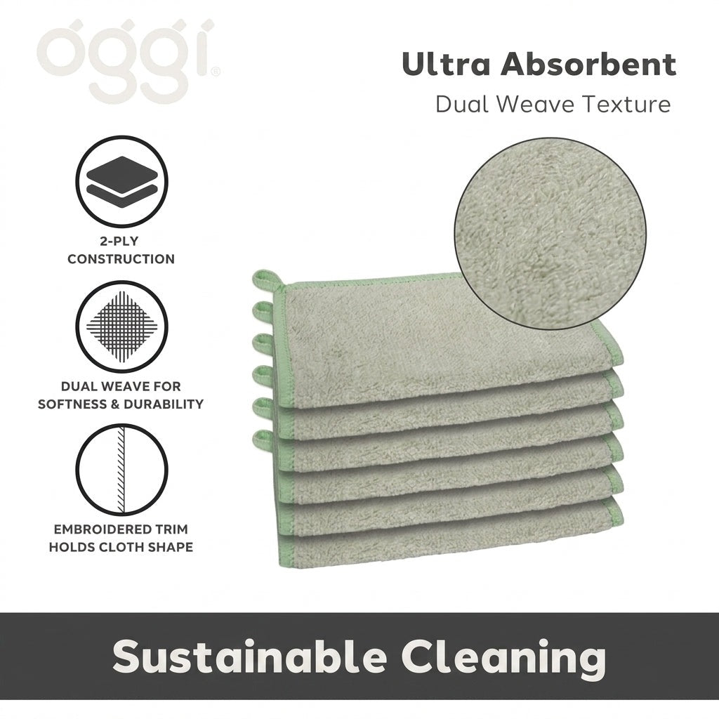 Bamboo Kitchen Cloths - Sage (6 CT)
