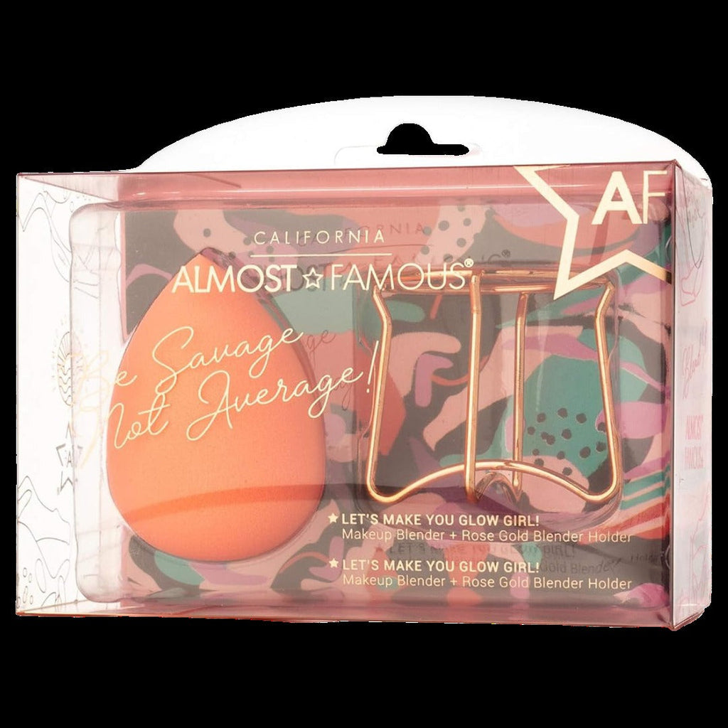Professional Beauty Blender with Rose Gold Stand - Orange