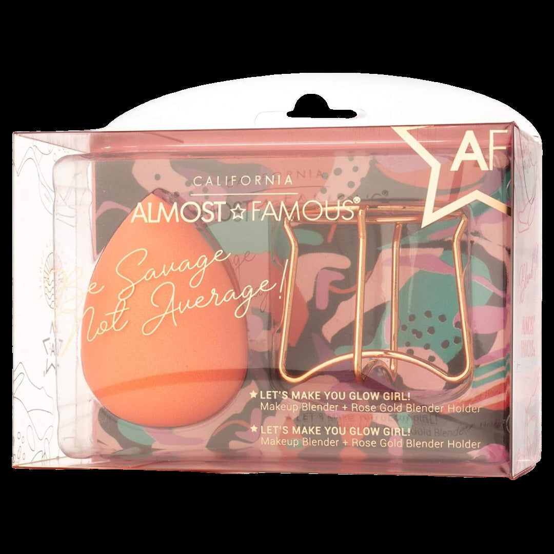 Professional Beauty Blender with Rose Gold Stand - Orange
