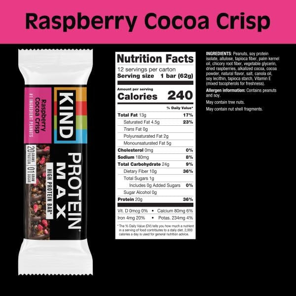Protein Max Bar - Raspberry Cocoa (12 CT)