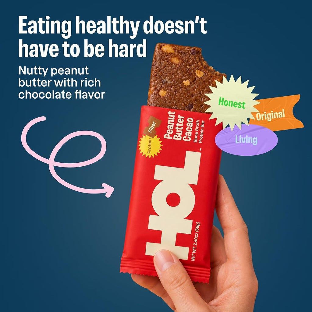 Bone Broth Protein Bar Peanut Butter Cacao (12 Pack)