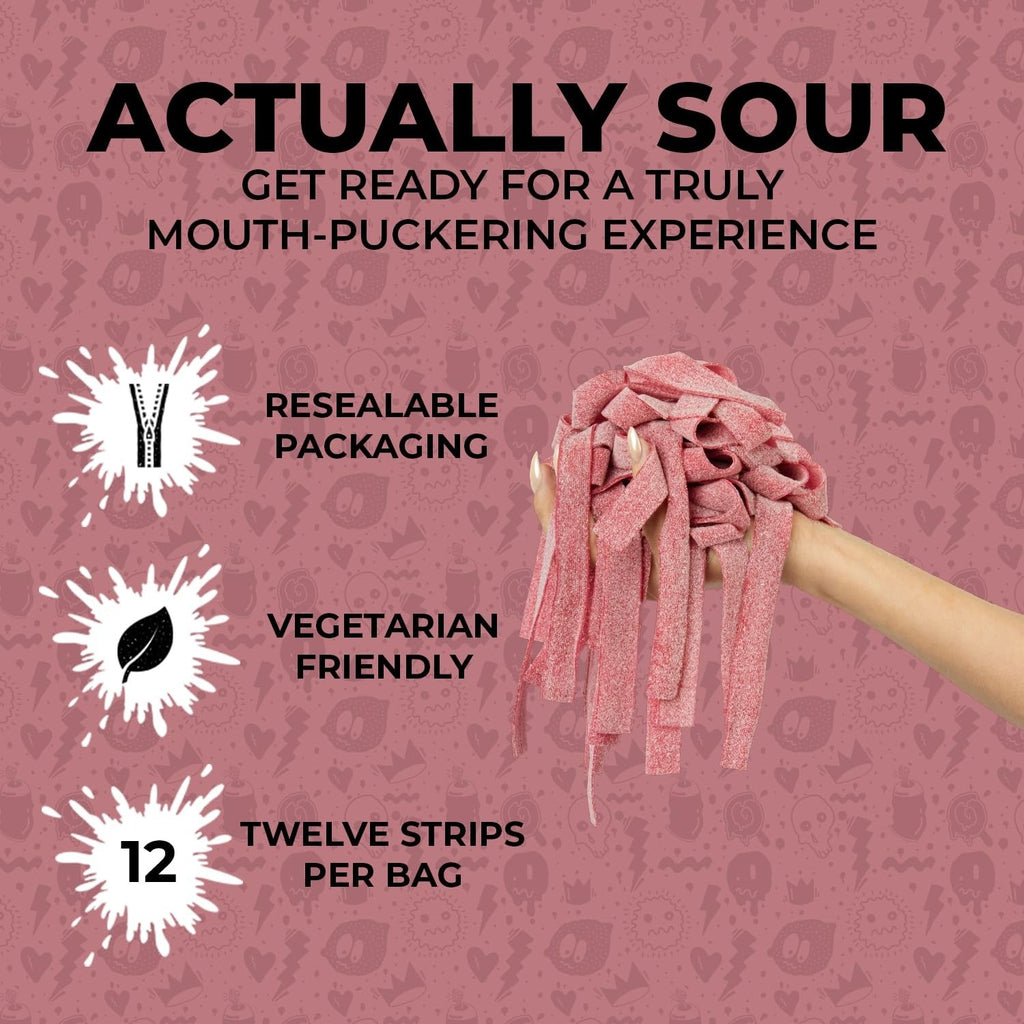 Sour Strips Wild Cherry Candy Reseal Peg Bag
