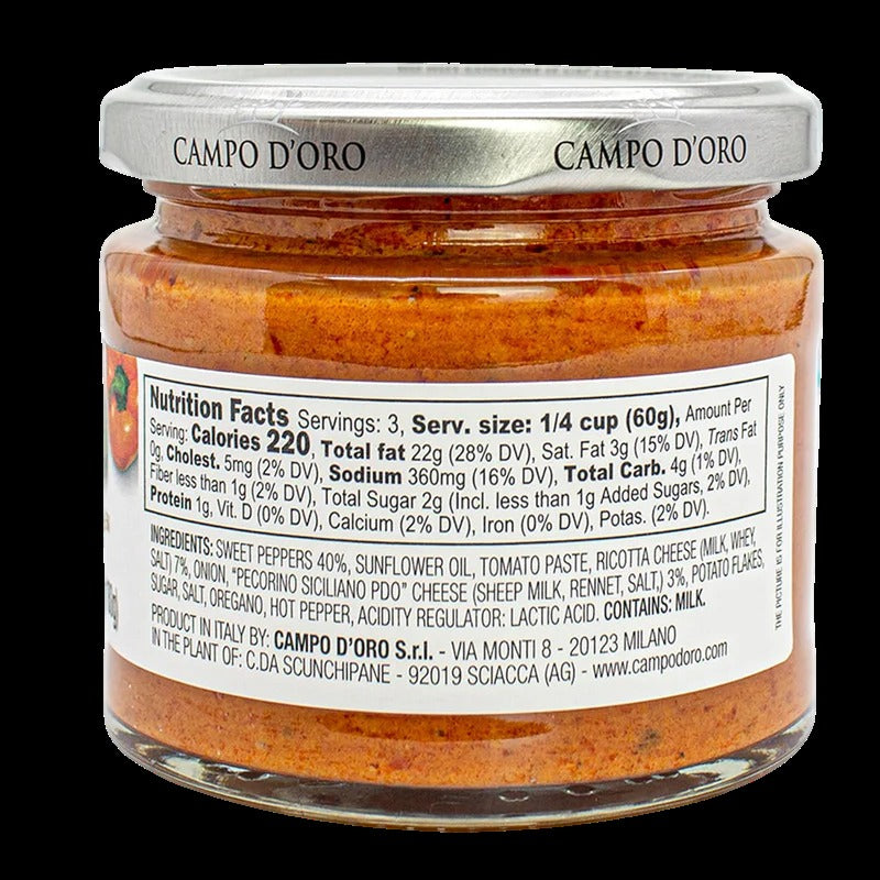 Pepper Pesto With Ricotta & Pecorino Siciliano PDO