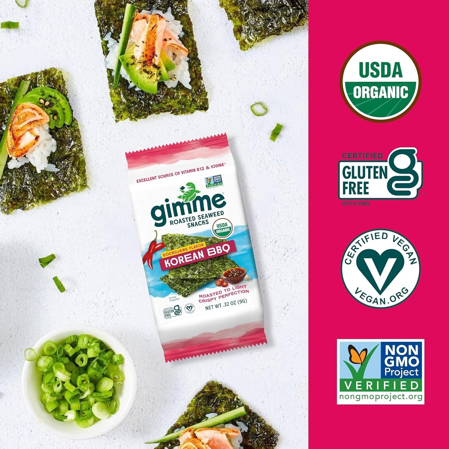 Roasted Korean BBQ Seaweed (6 Pack)