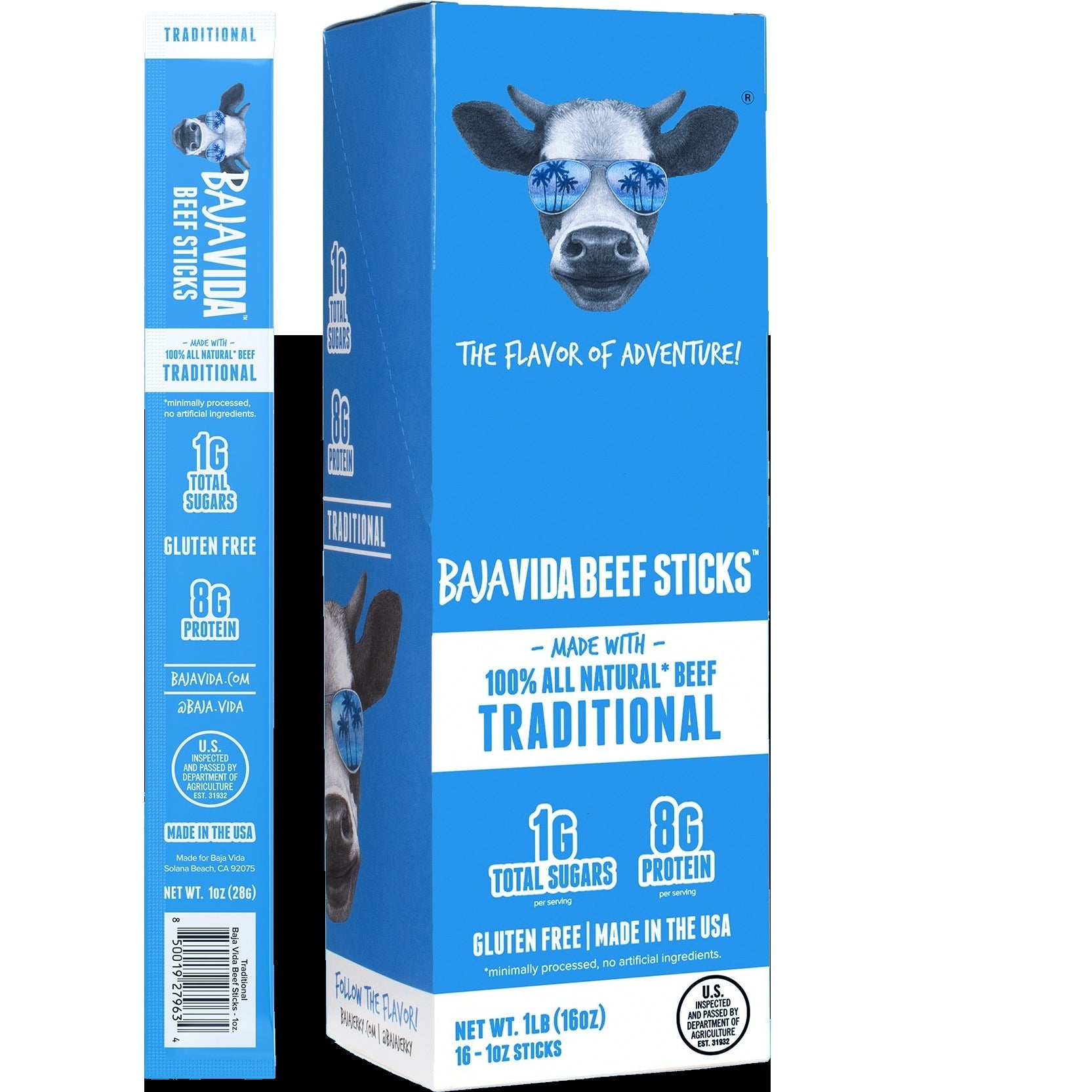 100% All-Natural Beef Sticks - Traditional (16 CT)