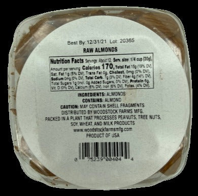 Almonds Raw Tub