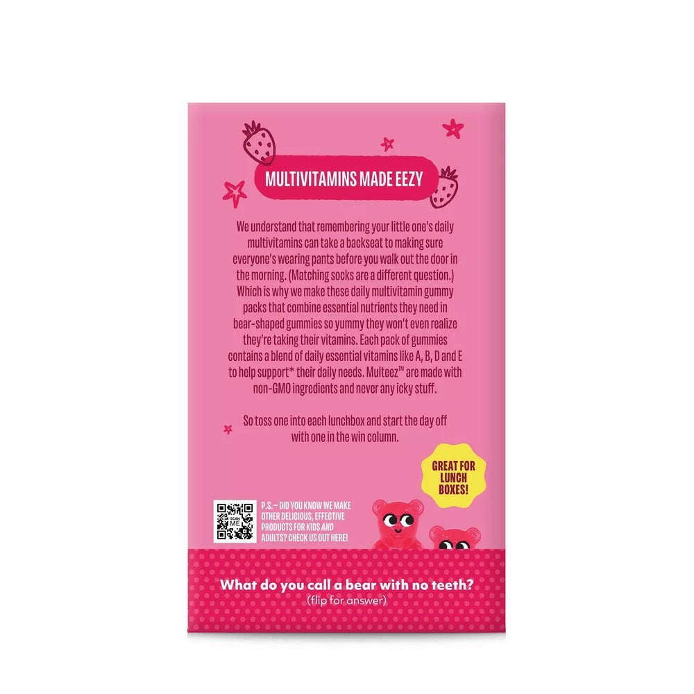 Multeez Daily Multivitamin Gummy Packs For Kids - Strawberry Splash