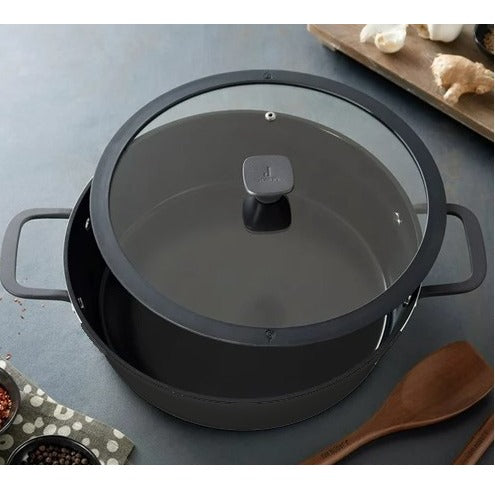 12" Cast Aluminum 5-Layer Nonstick Everything Pan - Black