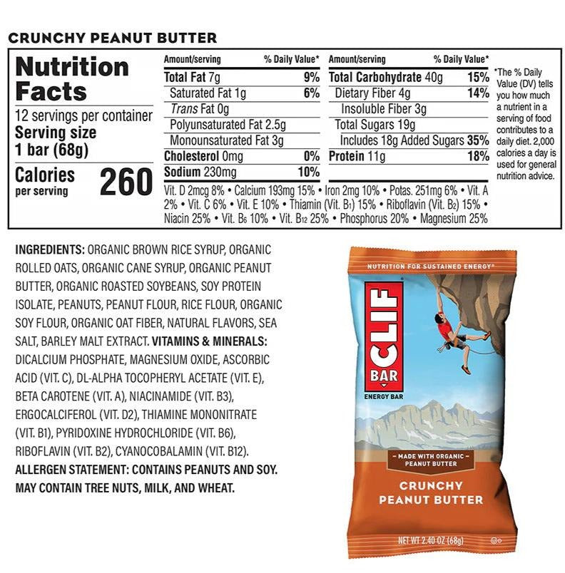 Energy Bars Variety Pack, Chocolate Chip & Crunchy Peanut Butter (20 CT)