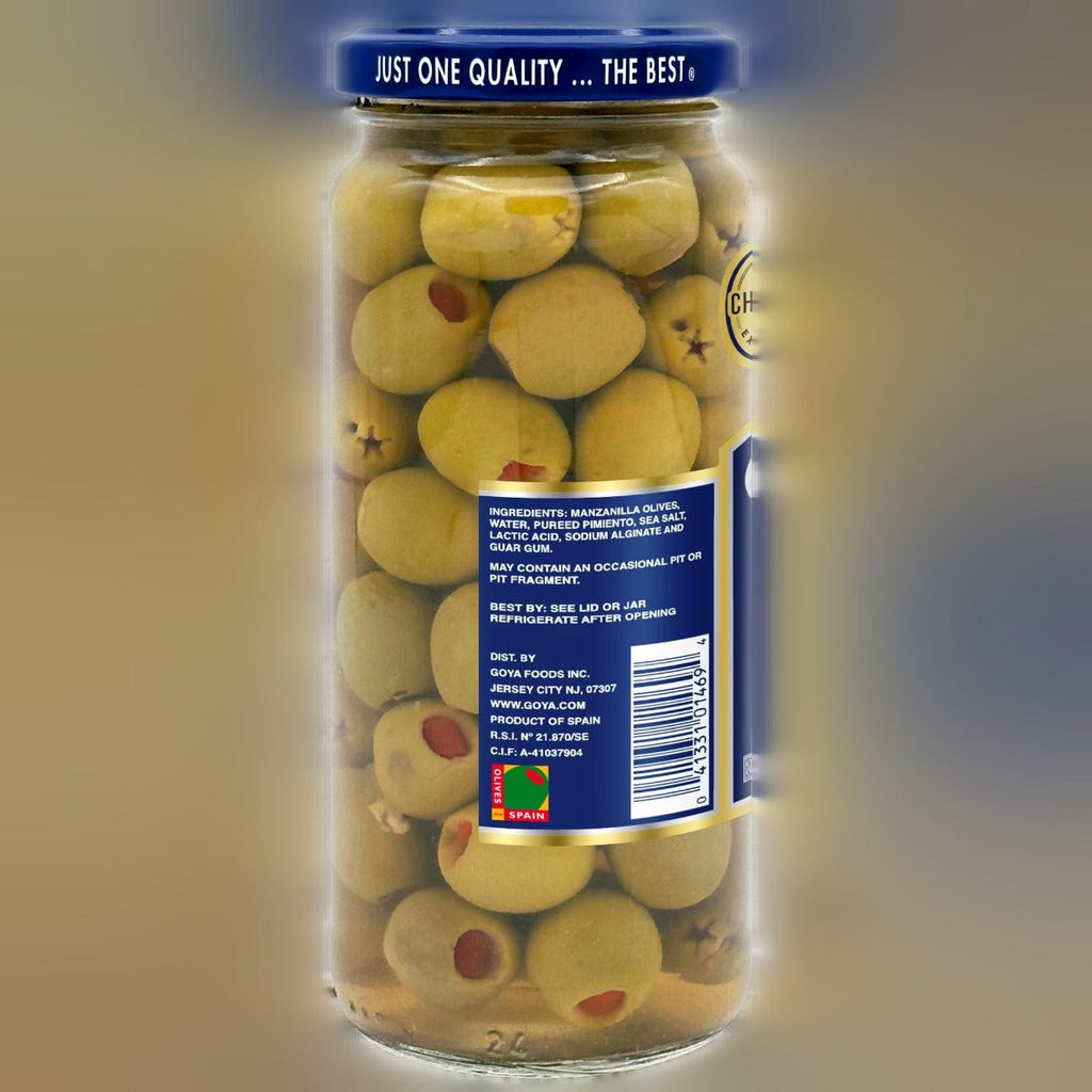 Manzanilla Spanish Olives Stuffed with Minced Pimientos