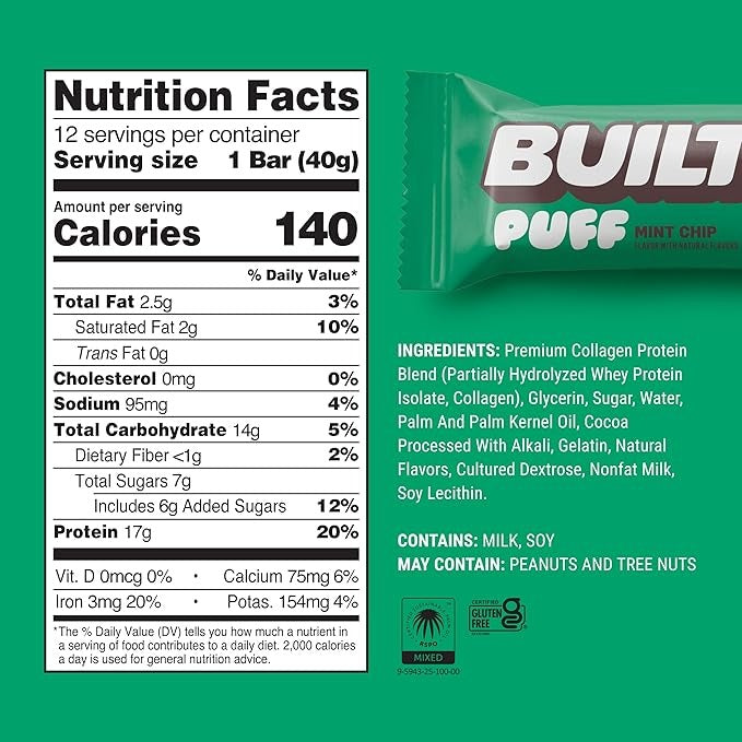 Mint Chip Protein Bars (12 CT)