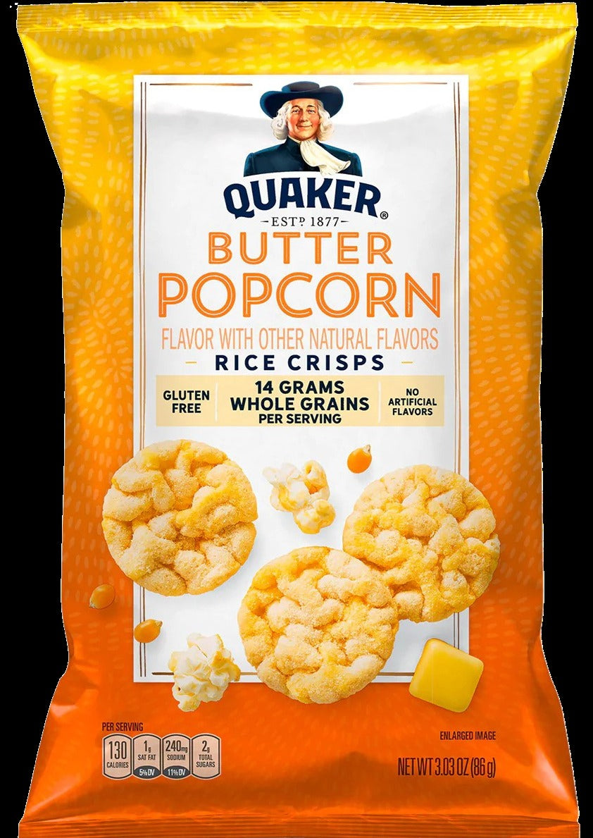 Popped Rice Crisps Butter Popcorn