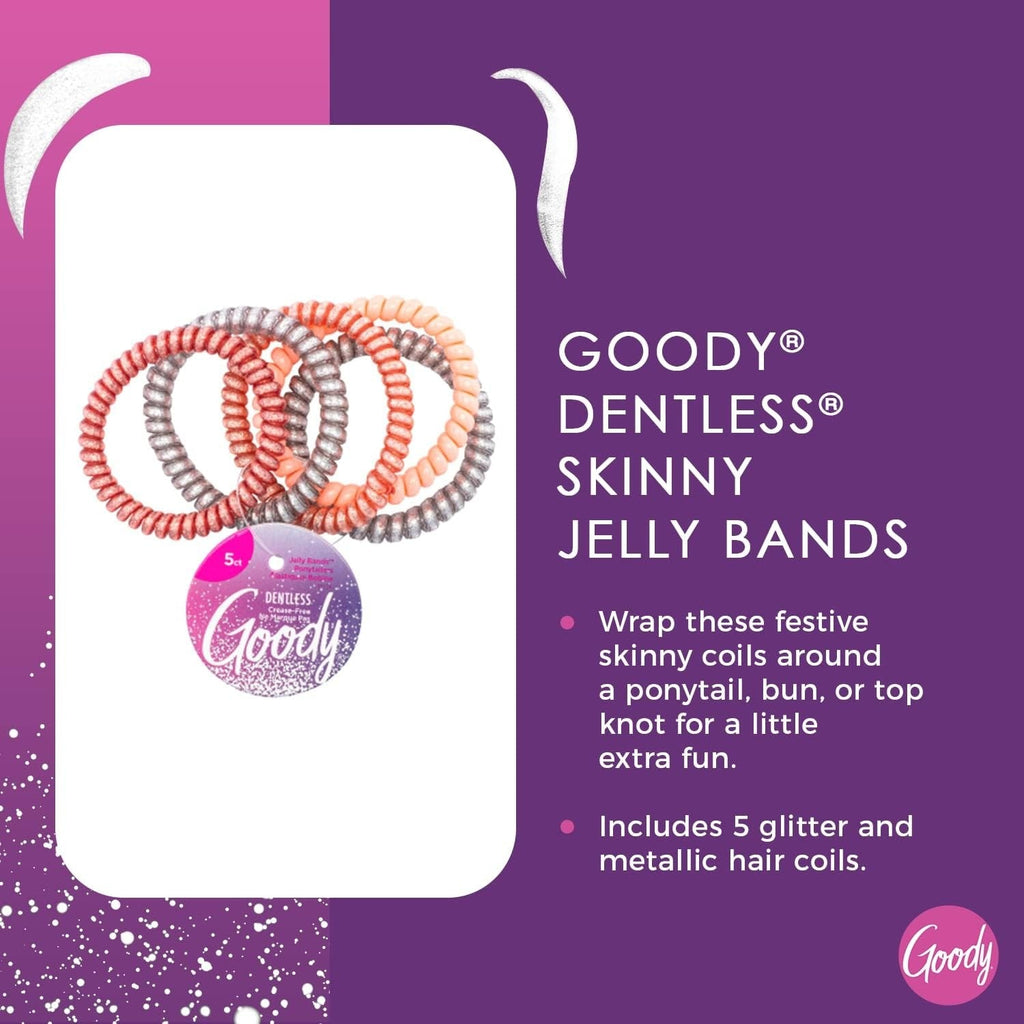 Icy Holiday Skinny Coils Jelly Bands Assorted Colors (5 CT)