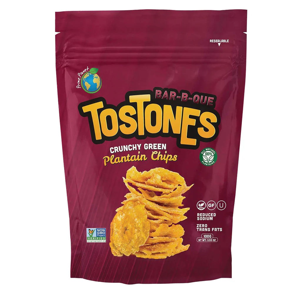 Bar B-Que Tostones Crunchy Green Plantain Chips (8 Pack)