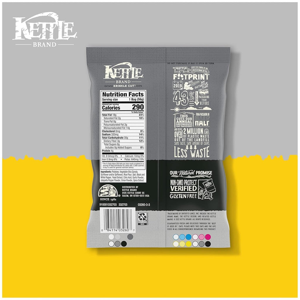 Krinkle Cut Potato Chips - Salt & Fresh Ground Pepper (6 Pack)