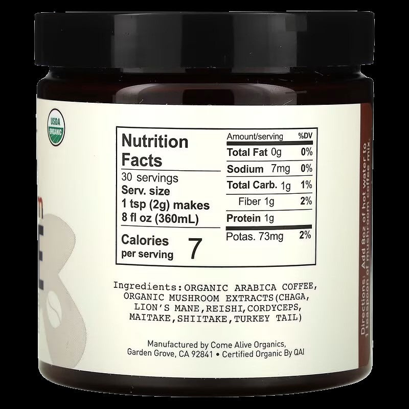 Instant Mushroom Coffee with 7 Superfood Mushrooms