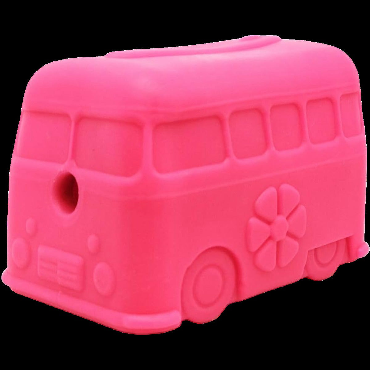 MuttsKickButt Surf's Up Retro Van Rubber Treat Dispenser Dog Toy - Pink