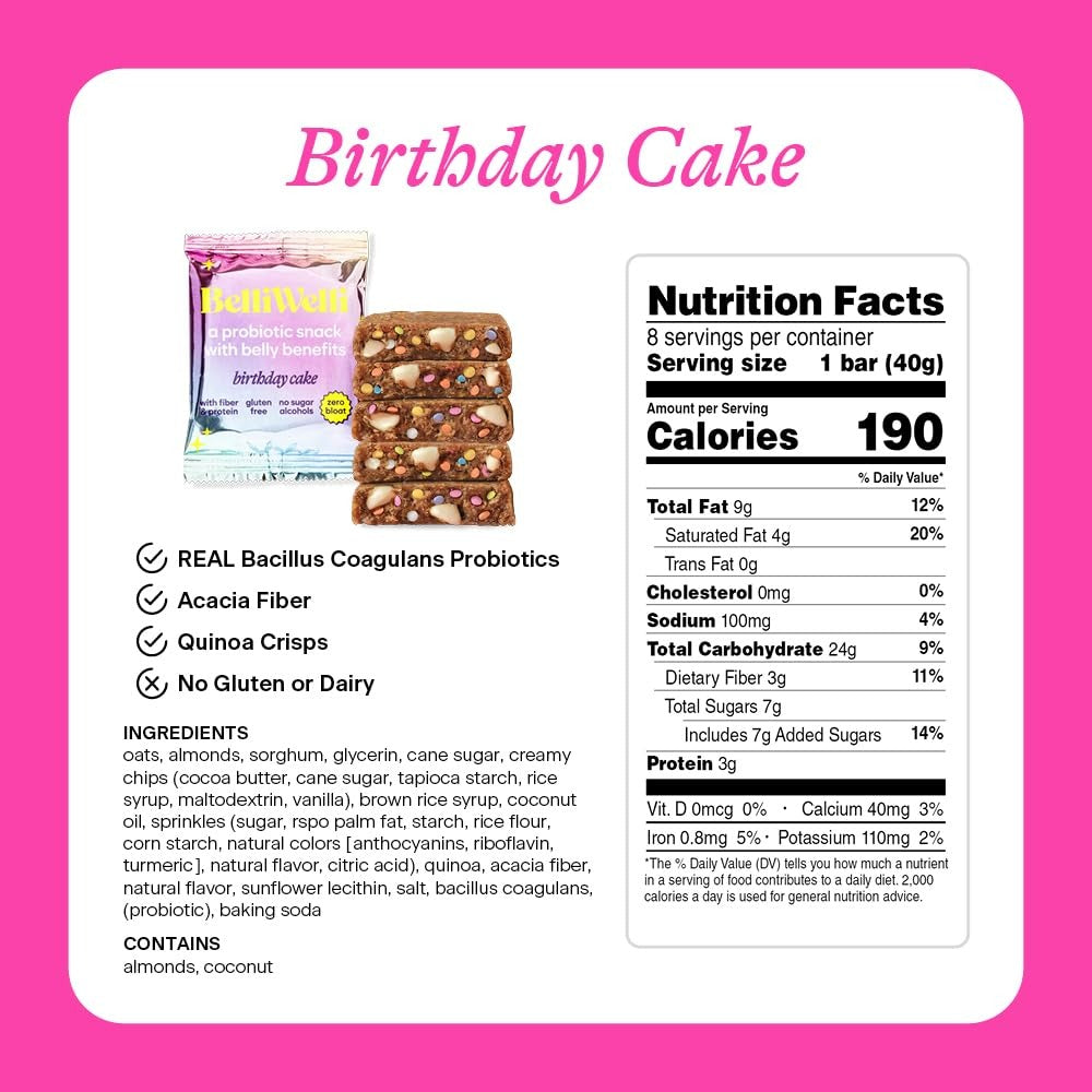 Birthday Cake Snack Bar (8 CT)