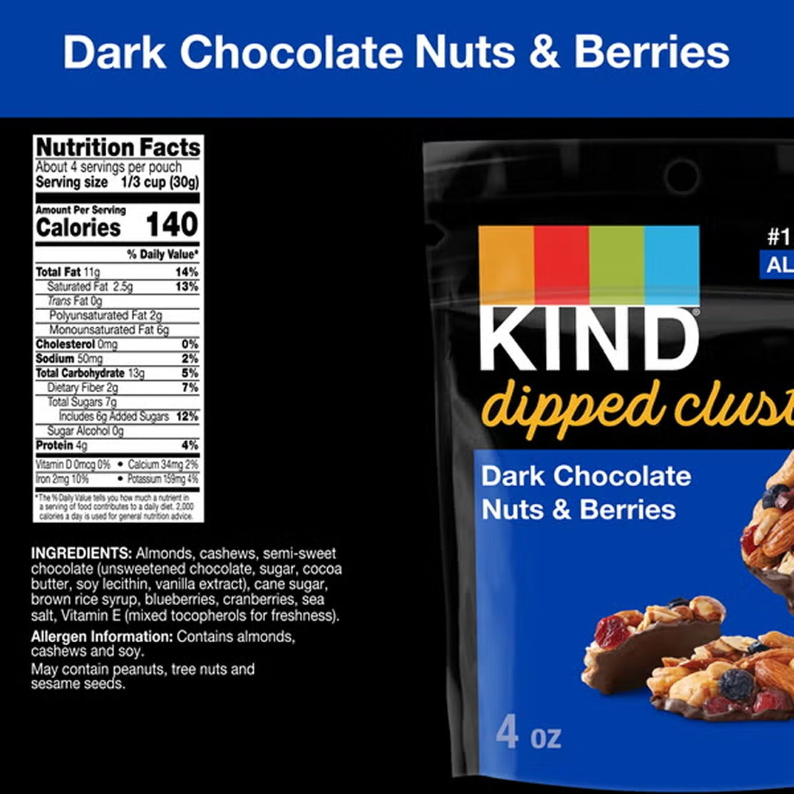 Dipped Dark Chocolate Nuts & Berries Clusters
