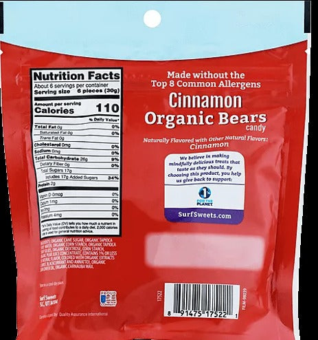 Organic Cinnamon Bears Candy
