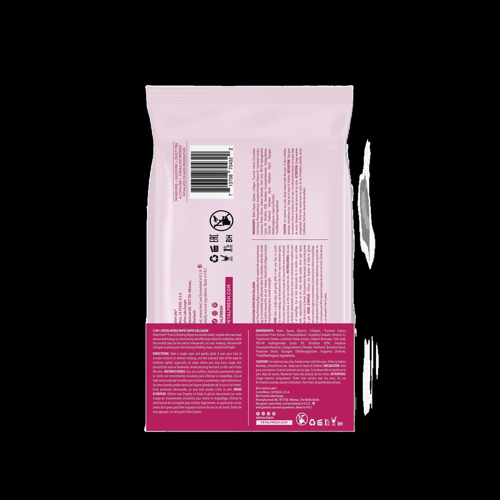 3-In-1 Skin Plumping Collagen Exfoliating Wipes (4 Pack)