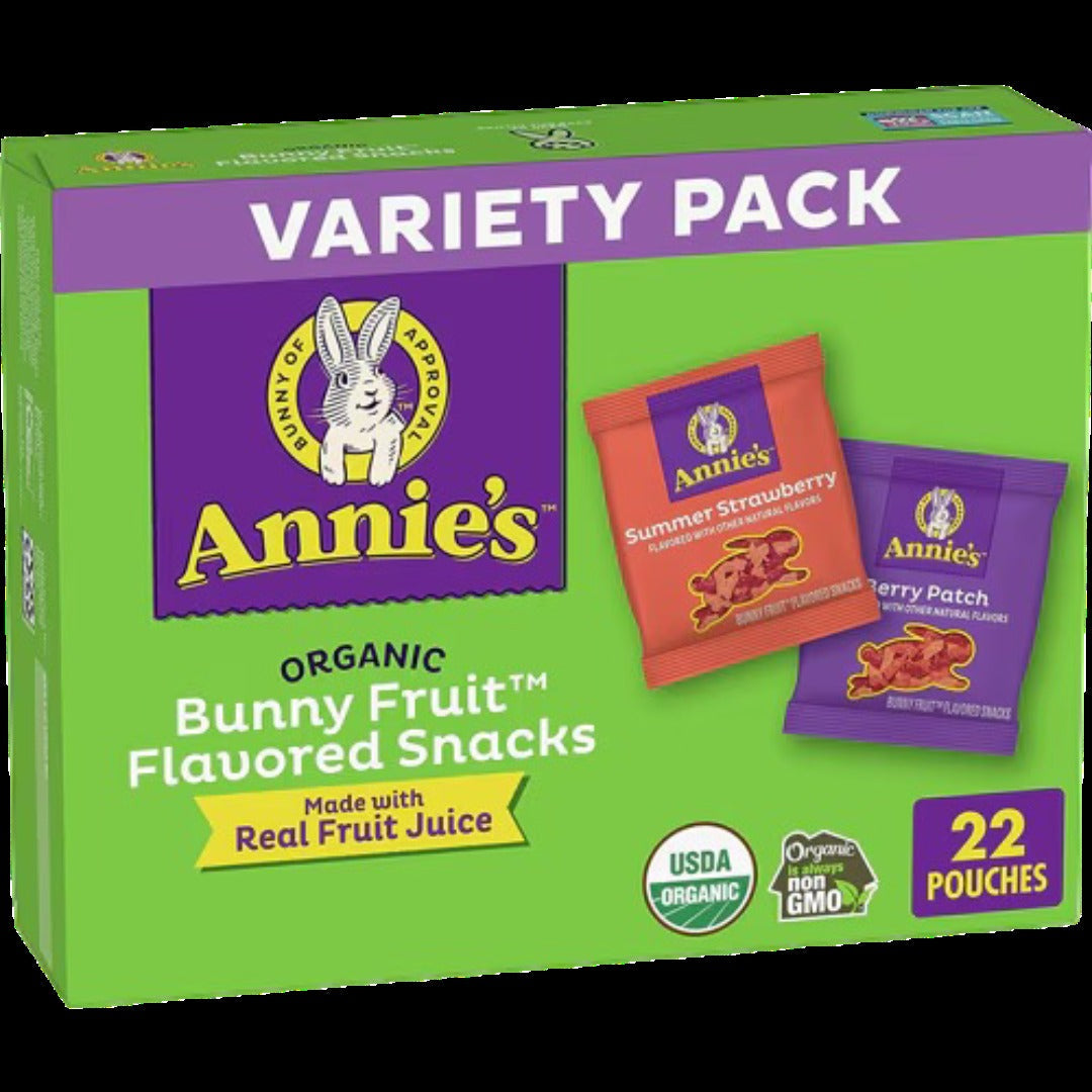 Organic Bunny Fruit Flavored Snacks - Variety Pack