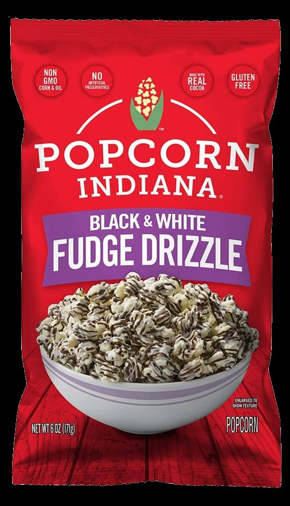 Black & White Fudge Drizzle Popcorn