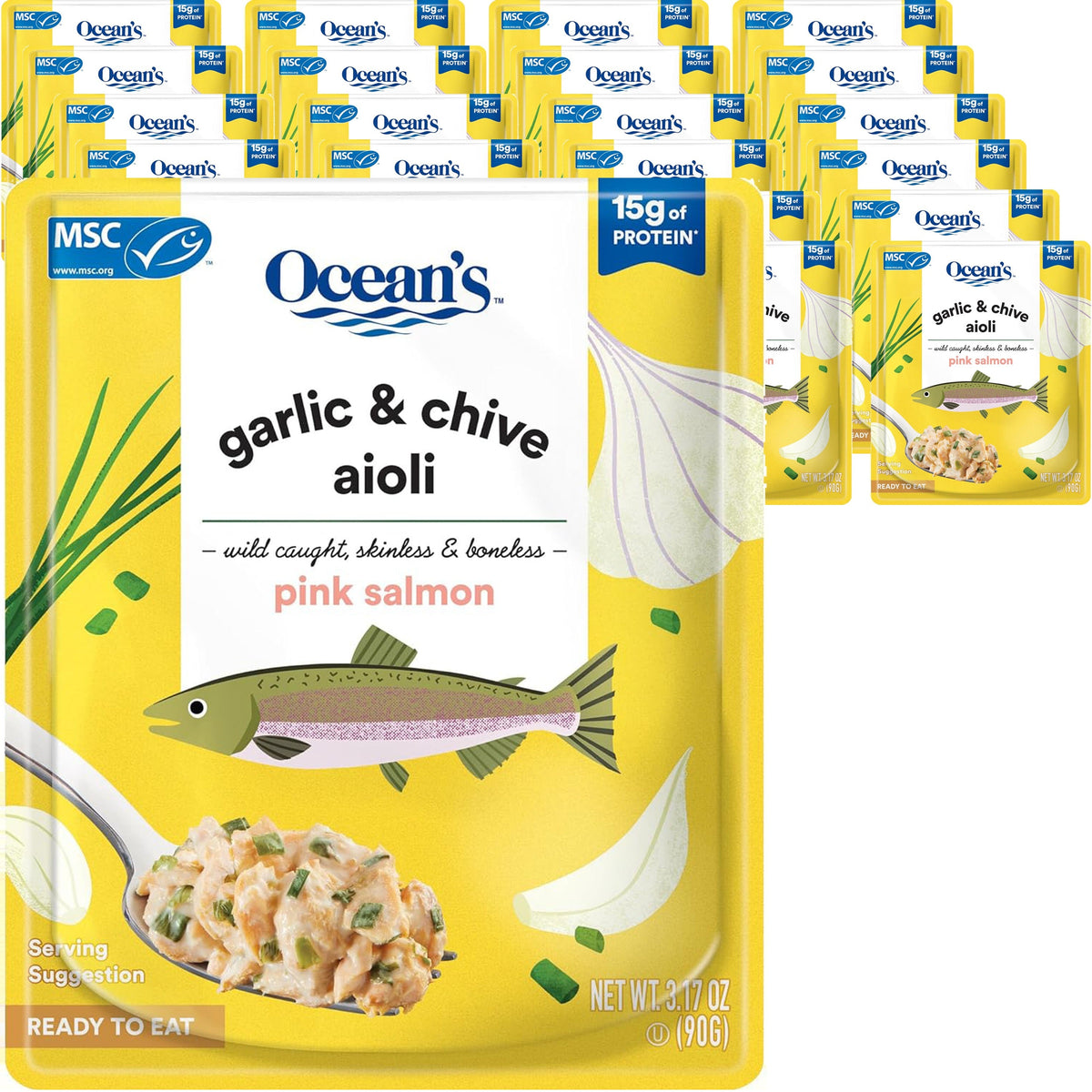 Salmon with Garlic and Chive Aioli (24 Pack)